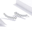 925 Sterling Silver Earrings with Pavé Setting CZ - 2.9*0.7cm