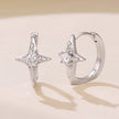 925 Sterling Silver White Gold Plated CZ Pavé 1.5 x 1.0 cm Hoop Earrings for Women