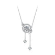 925 Sterling Silver White Gold Plated Moissanite CZ Pavé 40+5cm Necklace for Women