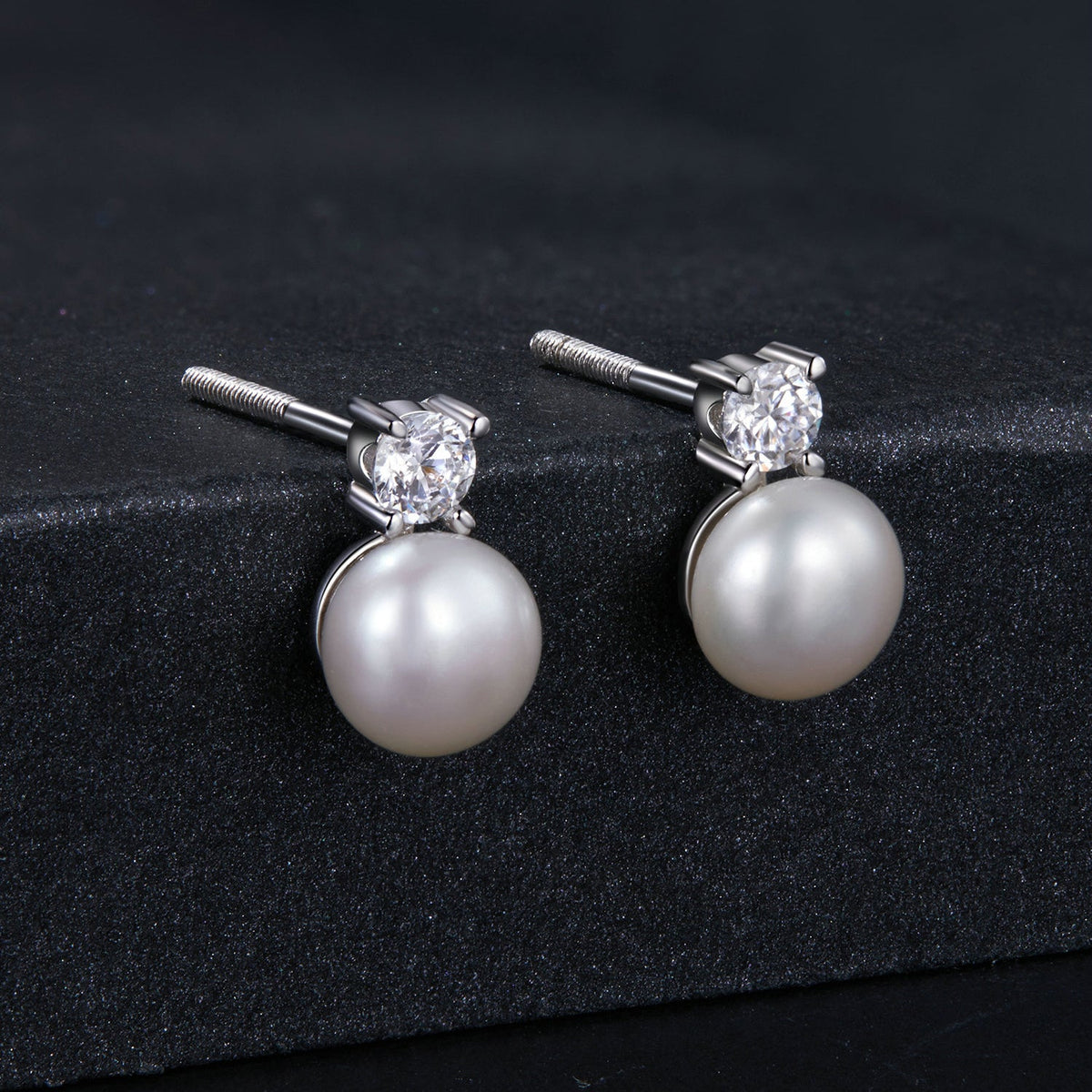 925 Sterling Silver Moissanite 0.1ct Freshwater Pearl Earrings for Women