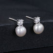 925 Sterling Silver Moissanite 0.1ct Freshwater Pearl Earrings for Women