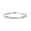 925 Silver & Platinum Pavé Setting CZ Bracelets, Size 17.0 mm for Women