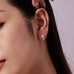 925 Sterling Silver Earrings with White Gold Plating and CZ