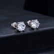 925 Sterling Silver Pavé Set CZ Earrings for Women - 0.5x0.5 cm