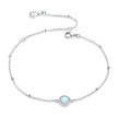 925 Sterling Silver Opal Bracelet for Women - Adjustable Size, Translucent Color
