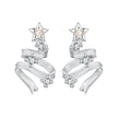 925 Sterling Silver Earrings with White Gold Plating and CZ