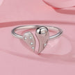 925 Sterling Silver 1.1cm White Gold Plated CZ Pendant Ring