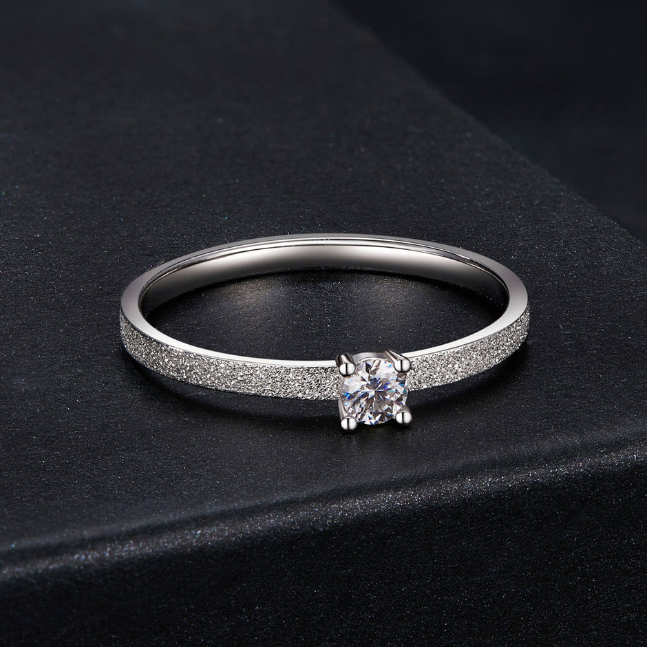 925 Sterling Silver & Moissanite Size 6 Ring with 0.1ct Moissanite