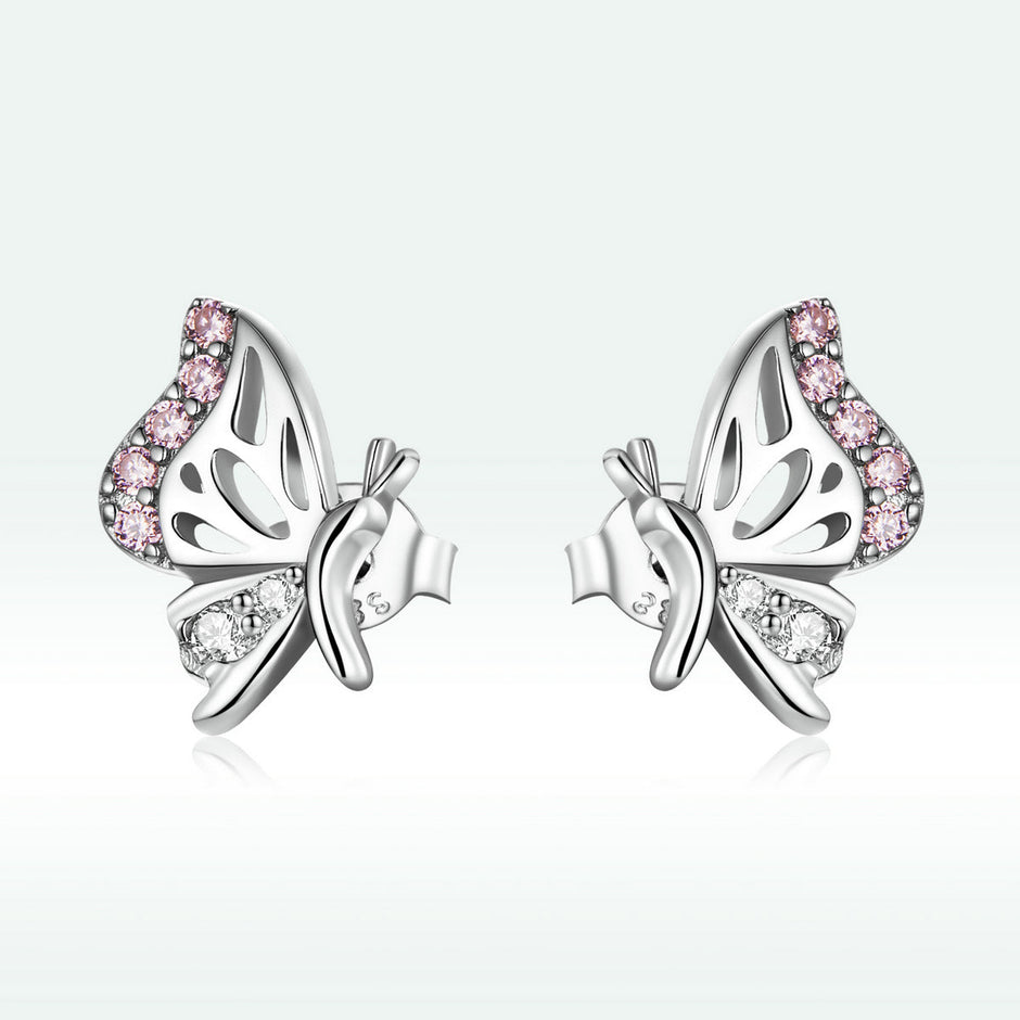 925 Sterling Silver Earrings with CZ in Pavé Setting