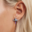 925 Sterling Silver Enamel Process Pavé Setting CZ Earrings