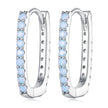 925 Sterling Silver Opal Earrings with Platinum Plating for Women