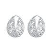 925 Sterling Silver White Gold Plated Pave Setting CZ Earrings 13*6mm for Women