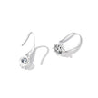 925 Sterling Silver Earrings with Pavé Setting and Platinum Plating