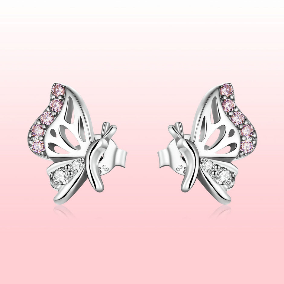 925 Sterling Silver Earrings with CZ in Pavé Setting