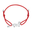 925 Sterling Silver White Gold Plated Adjustable Bracelet with Cotton Cord for Women