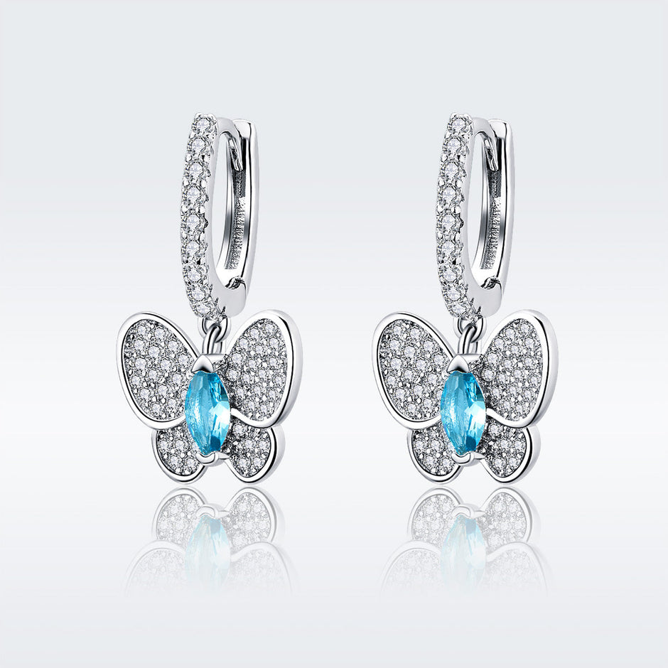 925 Sterling Silver Earrings with Pavé Setting CZ for Women