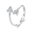 925 Sterling Silver White Gold Plated Pavé CZ Rings for Women
