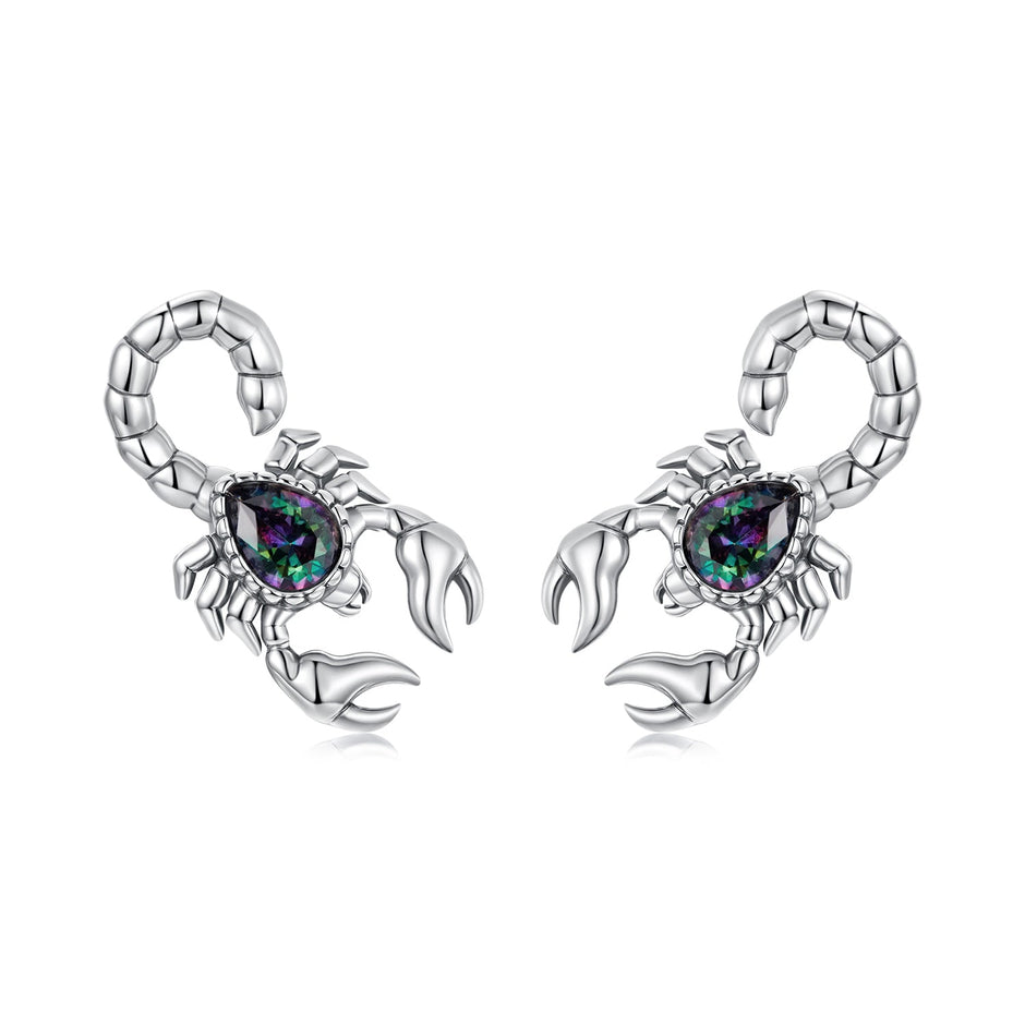 925 Sterling Silver Earrings with Pavé Setting CZ, Oxidized Silver, Size 0.8*1.5cm for Women