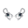 925 Sterling Silver Earrings with Pavé Setting CZ, Oxidized Silver, Size 0.8*1.5cm for Women