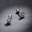 925 Sterling Silver Earrings with Pavé Setting and Oxidized Finish