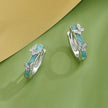 925 Sterling Silver Earrings with Enamel Process and Platinum Plating for Women