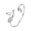 925 Sterling Silver Oxidized Silver Bird Ring for Women - 0.14cm Width, 0.7cm Bird Size