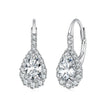925 Sterling Silver White Gold Plated 1ct Moissanite 1.9x0.8cm Pavé CZ Drop Earrings for Women