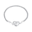925 Sterling Silver 3.0mm Plated Platinum Bracelet Size 17.0 for Women