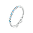 925 Sterling Silver White Gold Plated Turquoise Ring Size 6.0 for Women