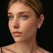 925 Sterling Silver Moissanite Earrings 0.1 Carat White Gold Plated 1.5x0.3cm Women
