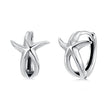 925 Sterling Silver Oxidized Silver Earrings 1.2*1.5cm for Women