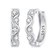 925 Sterling Silver Earrings with Platinum Plating and CZ - Stylish and Elegant Design for Women