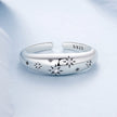 925 Sterling Silver Ring with Pavé Setting CZ, Width 2.2-5.8mm, Oxidized Silver, Women's Ring