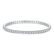 925 Sterling Silver White Gold Plated 16cm Stretchable CZ Bracelet for Women