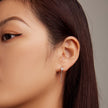 925 Sterling Silver Earrings with Pavé Setting and Platinum Plating, 2.7 x 0.6 cm for Women