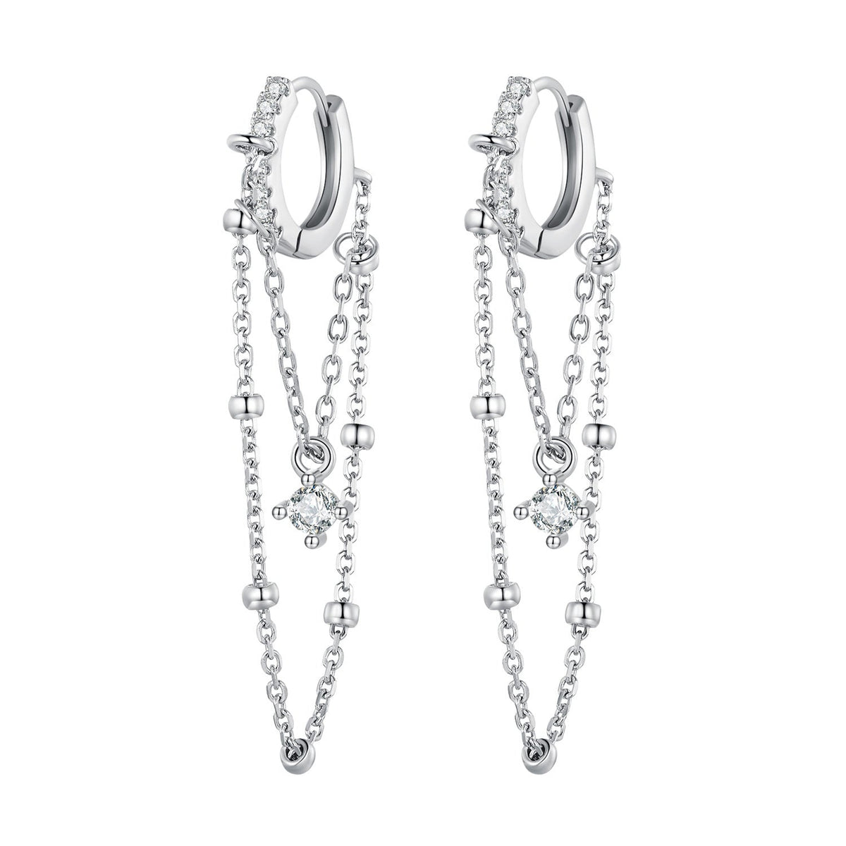 925 Sterling Silver Pavé Setting CZ Earrings for Women