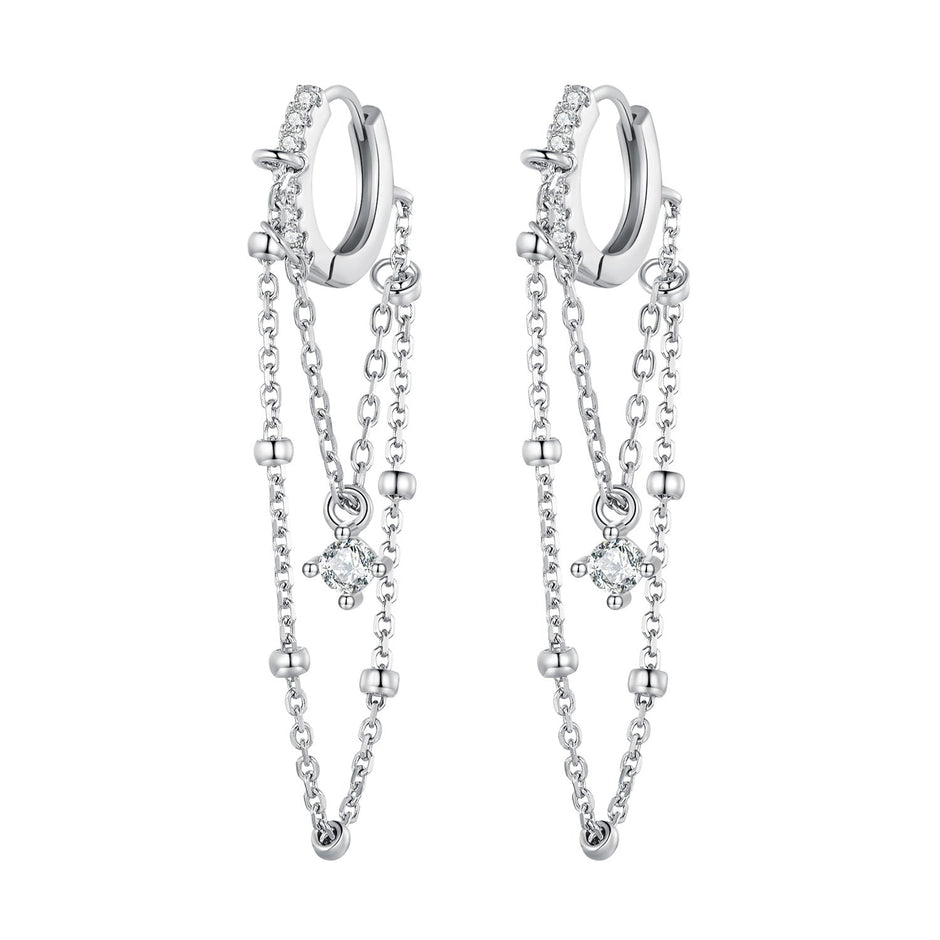 925 Sterling Silver Pavé Setting CZ Earrings for Women