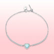 925 Sterling Silver Adjustable Bracelet with Translucent Opal and CZ for Women