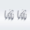 S925 Sterling Silver Platinum Plated Pavé Setting CZ Earrings