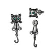 Brass & S925 Silver Earrings | 2.8*1.1cm | White Gold Plated with Pavé Setting CZ for Women