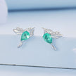 925 Sterling Silver Transparent Glass Earrings with CZ for Women