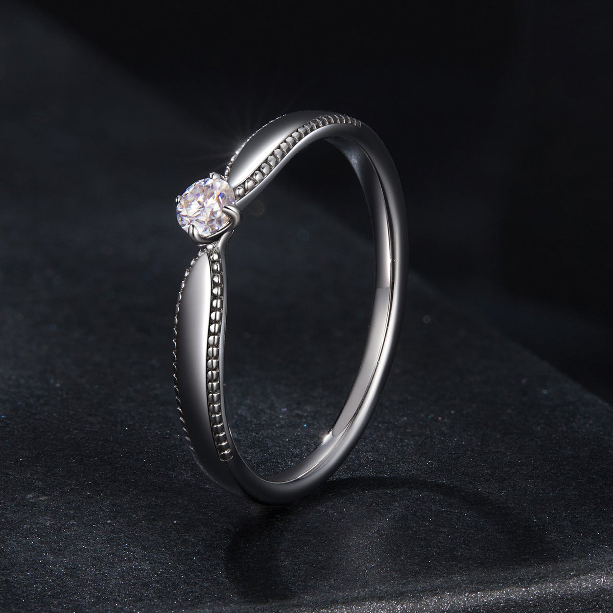 925 Sterling Silver Moissanite Ring Size 6 for Women