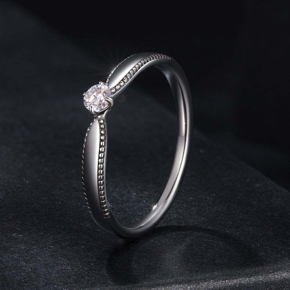 925 Sterling Silver Moissanite Ring Size 6 for Women