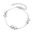 925 Sterling Silver White Gold Plated Adjustable Bracelet for Women