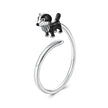 925 Sterling Silver Enamel Oxidized Silver Ring for Dogs