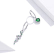 925 Sterling Silver Earrings with Pavé Setting CZ and Plated Platinum