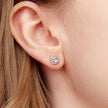 925 Sterling Silver Earrings with Pavé Setting CZ in Oxidized Silver - 1.0*0.7cm