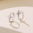 925 Sterling Silver White Gold Plated CZ Pavé 1.5 x 1.0 cm Hoop Earrings for Women