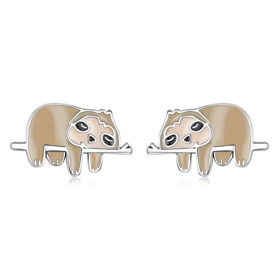 925 Sterling Silver Enamel Oxidized Earrings for Women, 0.7*1.2cm