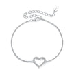 925 Sterling Silver Plated White Gold Moissanite Bracelet for Women